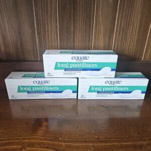 3 Vintage Equate Long Pantiliners Light Protection 46 Total Unscented Prop